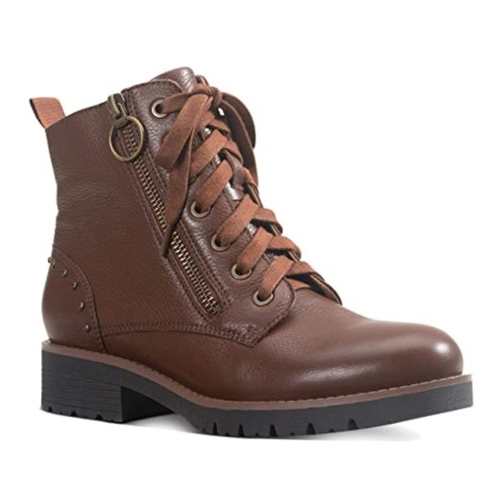 American Rag Tatum Women's Leather Studded Combat Boots